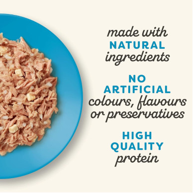 APPLAWS Natural – conservă hrană umedă complementară pentru pisici, file de ton și brânză în supă, 70 g